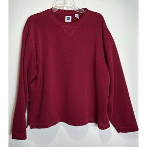 Gap Vintage Y2K Long Sleeve Ribbed Shirt Red Size Large